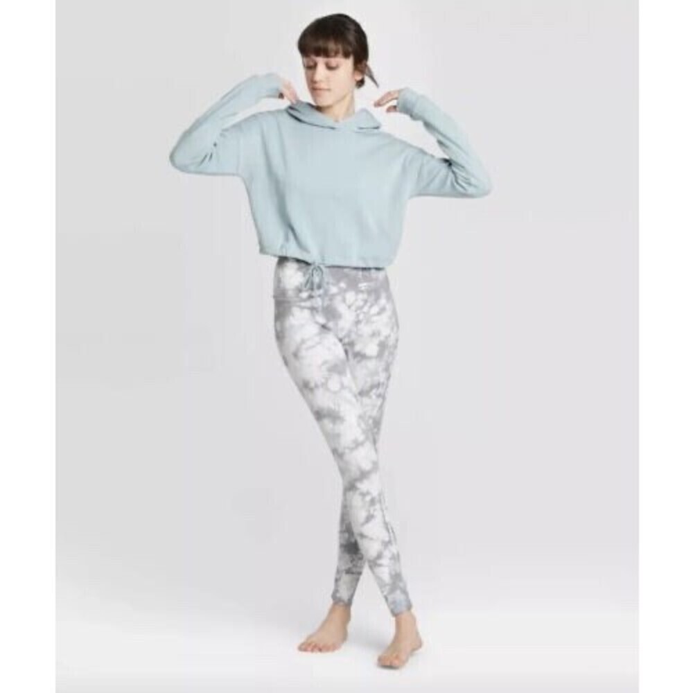 Love Tree Women's Tie Dye Ribbed Knit High Waisted Leggings Slate Size S